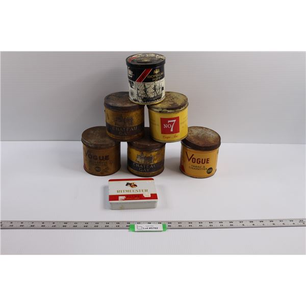 (6) Vintage Tobacco Tins of Varying Condition & Ritmeester Tin Cigarette Case