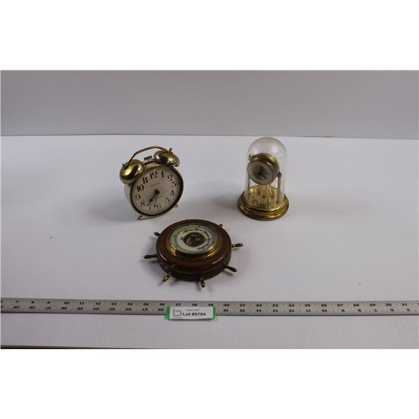 (2) Vintage Clocks & Barometer