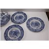 Image 4 : (8 pcs) English Dishware - "The Hunter" by Myott & "Liberty Blue" by Valley Forge (Some Chips)