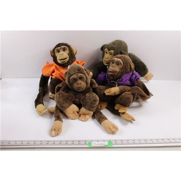 (4) Plush Monkeys/Puppets