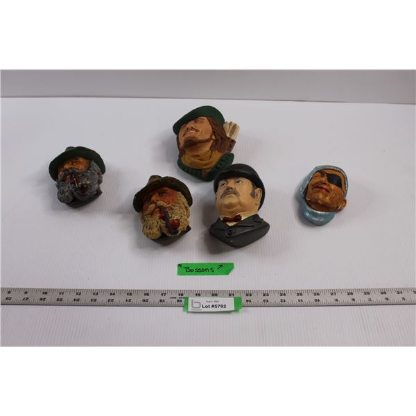 (5) Chalkware Busts - Two Are Bossons