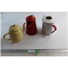 Image 1 : (2) Enamel Coffee Pots and (1) Tea Pot