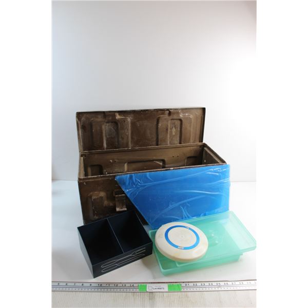 Vintage Ammo Box and Assorted Items 11'' x 23''