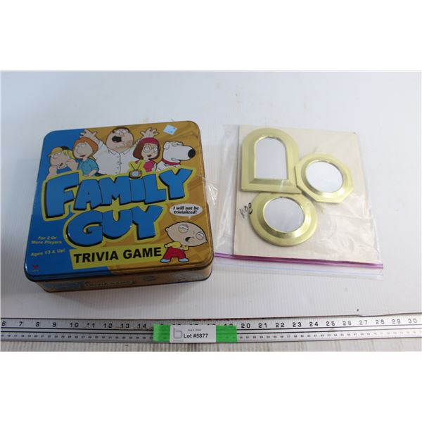Family Guy Trivia Game and Assorted Picture Frames