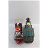 Image 6 : (2) Locomotives and (3) Train Shaped Tins