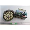 Image 1 : Train Themed Wall Clock and Mexican Train and Chicken House Domino Game - Incomplete