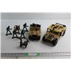Image 1 : Soldier Figures, Cannon and (2) Military Trucks