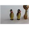 Image 2 : Penguin Oil and Vinegar Bottles with Lion Salt & Pepper Shakers - Chipped