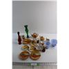 Image 1 : Blue Delphite Cream & Sugar with Japanese Tea Set and Assorted Items - Chipped