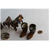 Image 4 : Gold Panning Figure, (2) Horse Figures and Misc.