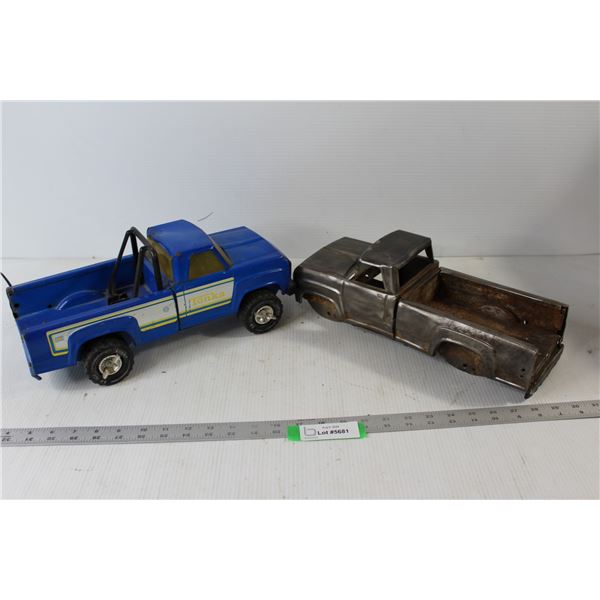 Toy Tonka Trucks One Blue and one Metal and Rusted