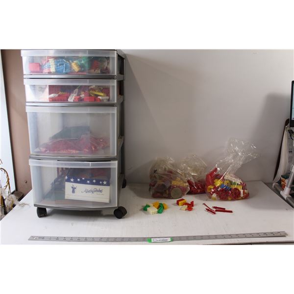 Assorted Block Pieces and Other Toy Building Pieces