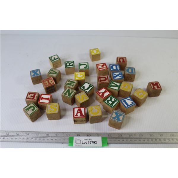 Vintage Wooden ABC Blocks