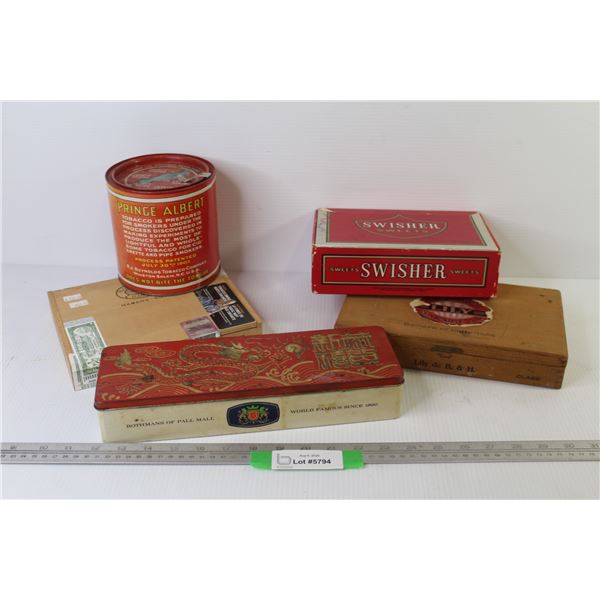 Cigar Boxes - Rothmans Tabacco Tin - Prince Albert Tabacco Tin