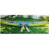 Image 1 : Beautiful 16 Foot Mid Century Canoe w/ 2 Life Preservers & 3 Wooden Oars