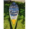 Image 2 : Beautiful 16 Foot Mid Century Canoe w/ 2 Life Preservers & 3 Wooden Oars
