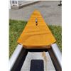 Image 3 : Beautiful 16 Foot Mid Century Canoe w/ 2 Life Preservers & 3 Wooden Oars