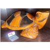 Image 1 : Hand Etched & Formed Decorative Wood Turtle 9' W