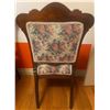 Image 2 : Antique Oak Accent Chair w/ Floral Upholstery 20x20x35
