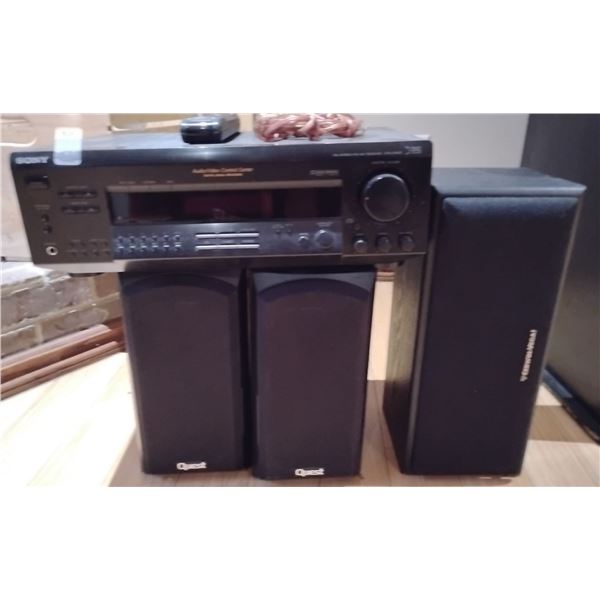 SONY Audio/Video Control Center AM/FM Stereo Receiver Mo.STR D3602 w/ 3 Speaker Surrond