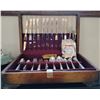 Image 1 : Vintage Cutlery/Utensils w/ Decorative Wood Storage Chest Community 8 place Settings