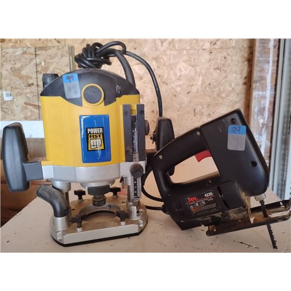 Powerfist 15 Amp Plung Electric Router 8032245 w/ SKIL Electric Jig Saw Mo.4235
