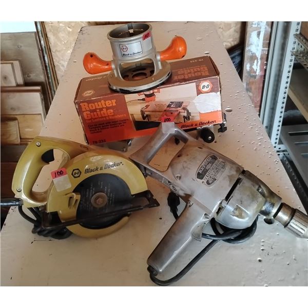 Assorted Electric PowerTools B&D Circular Saw Router & More
