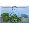Image 3 : Beautiful ceramic Plant Pots w/ Blown Glass Wasp Trap Stash Faux Stone