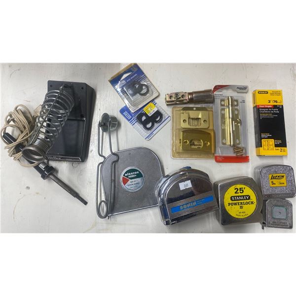 Tape Measure Collection w/ Assorted Randomness Strike Plate Hinges & More