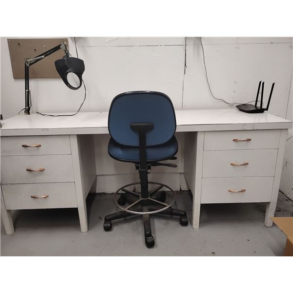 Vintage 6 Drawer Desk 77x22x26