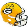 Image 1 : Josh Jacobs Autographed Green Bay Packers Yellow Full Size Speed replica Helmet Beckett