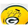 Image 2 : Josh Jacobs Autographed Green Bay Packers Yellow Full Size Speed replica Helmet Beckett
