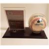 Image 2 : PHIL RIZZUTO SIGNED BASEBALL AND 1952 TOPPS BASEBALL CARD DISPLAY