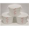 Image 1 : 3PK- 12QT WHITE ROUND POLY FOOD STORAGE CONTAINERS