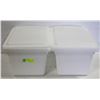Image 1 : 2PC WHITE POLY 18L FOOD STORAGE BOX 18'X12'X9' W/