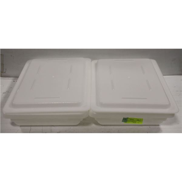 2 NEW POLY 6.6L FOOD STORAGE BOX 18" X 12" X 3"