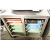STAINLESS STEEL TRAY CABINET ON CASTERS W/
