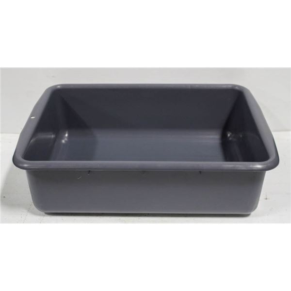 NEW GREY MEAT TOTE BOX / BUS PAN 20" X 15" X 5"