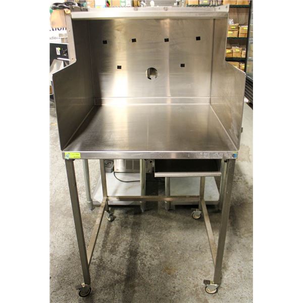 ST. STEEL ENCLOSED ROLLING PREP STATION/ TABLE