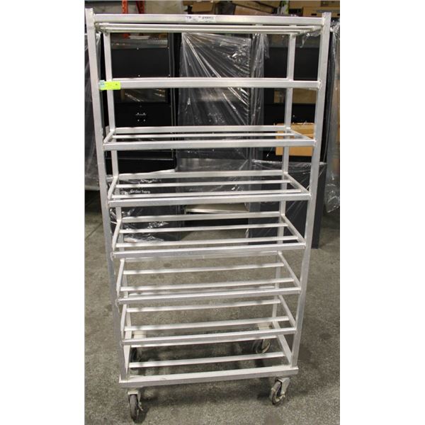 METAL RACK WITH WHEELS 32"W 16"D 67"H