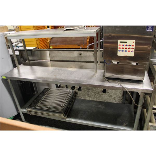 STAINLESS STEEL WORKTABLE WITH UNDER & OVER SHELF