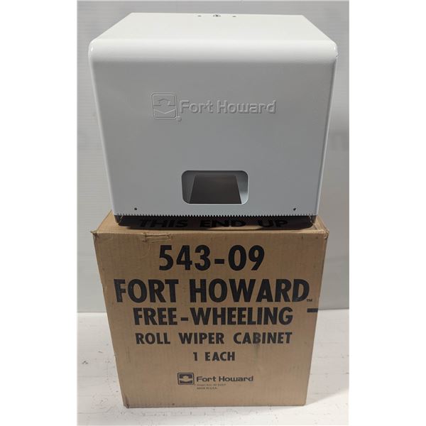 FORT HOWARD NEW FREE WHEELING ROLL WIPER CABINET