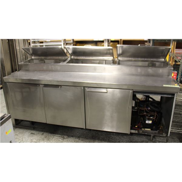 STAINLESS STEEL 92" PIZZA PREP TABLE