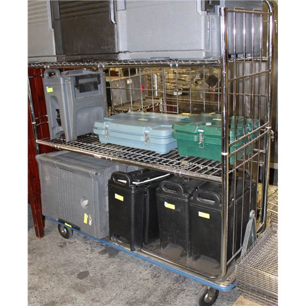 WIRE STORAGE CART W/ TUBE FRAME & ROBUST BASE