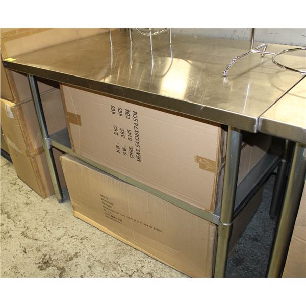 BAILIFF SEIZED: 48" X 30" X 34" S/S WORKTABLE W/