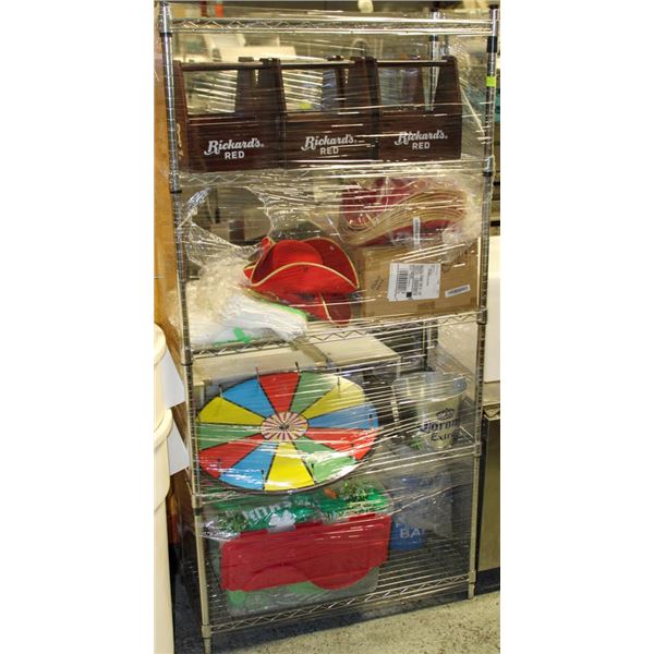 5 TIER METRO RACK FULL OF ASSORTED PROMOTIONAL
