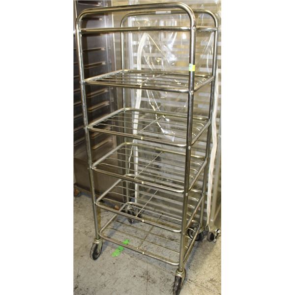 6 - TIER STAINLESS STEEL RACK ON CASTERS