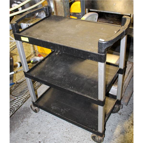 BLACK 3 TEIR ROLLING UTILITY CART