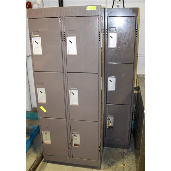 BAILIFF SEIZED: 2 BANKS OF 6 GREY LOCKERS