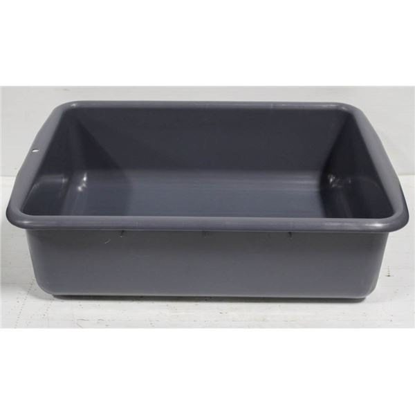 NEW GREY MEAT TOTE BOX / BUS PAN 20" X 15" X 5"
